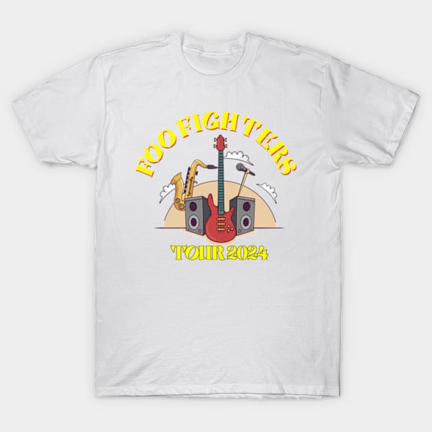 Foo Fighters Tour 2024 T shirt yellow T-Shirt by Menang17